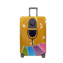 Highdi 3D Mikrofon Kofferhülle, Elastisch Reise Kofferschutzhülle Reisekoffer Koffer Schutzhülle, Kofferhülle Kofferschutzhülle mit Reißverschluss (Ingwer-Note,S (18-20 Zoll)) von Highdi