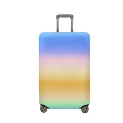 Highdi Farbverlauf Farbe Kofferhülle, Elastisch Reise Kofferschutzhülle Reisekoffer Koffer Schutzhülle, Kofferhülle Kofferschutzhülle mit Reißverschluss (Blau Gelb,L (26-28 Zoll)) von Highdi