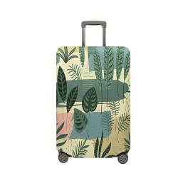 Highdi Kofferhülle, 3D Tropische Pflanzen Elastisch Reise Kofferschutzhülle Reisekoffer Koffer Schutzhülle, Kofferhülle Kofferschutzhülle mit Reißverschluss (Blatt,XL (29-32 Zoll)) von Highdi