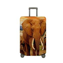 Highdi Kofferhülle, Elastisch Reise Kofferschutzhülle Reisekoffer Koffer Schutzhülle, 3D Tier Kofferhülle Kofferschutzhülle mit Reißverschluss, Kratzfest Kofferschutz (Elefanten,S (18-20 Zoll)) von Highdi