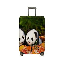 Highdi Panda-Druck Kofferschutzhülle, Elastisch Kofferhülle, Staubdichte Reisekoffer Hülle, Koffer Schutzhülle, Kofferhülle mit Reißverschluss, Waschbar Kofferschutz (Ahornblatt,L (26-28 Zoll)) von Highdi