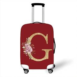 Highdi Roter Buchstabe Kofferhülle, Elastisch Reise Kofferschutzhülle Reisekoffer Koffer Schutzhülle, Kofferhülle Kofferschutzhülle mit Reißverschluss (G,S (18-20 Zoll)) von Highdi