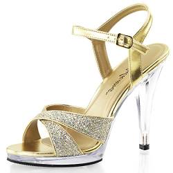 Fabulicious Riemchen-Sandalen Strass Flair-419G Gold Gr.38,5 von Higher-Heels