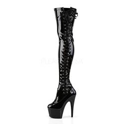 Higher-Heels PleaserUSA Overknee Stiefel Adore-3050 Lack schwarz Gr. 41,5 von Higher-Heels