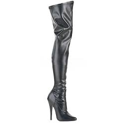 Higher-Heels PleaserUSA Overknee-Stiefel Domina-3000 Mattschwarz Gr. 41 von Higher-Heels