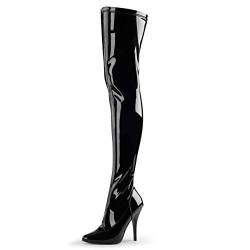 Higher-Heels PleaserUSA Overknee-Stiefel Seduce-3000 Lack schwarz Gr.36 von Higher-Heels