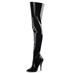 Higher-Heels PleaserUSA Overknee-Stiefel Seduce-3010 Lack schwarz Gr.44 von Higher-Heels