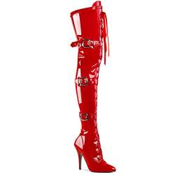 Higher-Heels PleaserUSA Overknee-Stiefel Seduce-3028 Lack rot Gr.39 von Higher-Heels