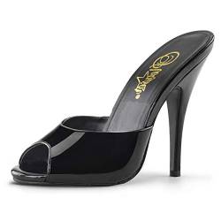 Higher-Heels PleaserUSA Pantoletten Seduce-101 Lack schw. Gr.43 von Higher-Heels