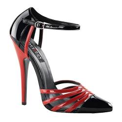 Higher-Heels PleaserUSA Pumps Domina-412 Lack schwarz/rot Gr. 43,5 von Higher Heels