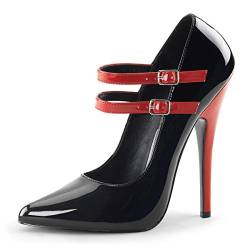 Higher-Heels PleaserUSA Pumps Domina-442 Lack schwarz/rot Gr. 42 von Higher Heels