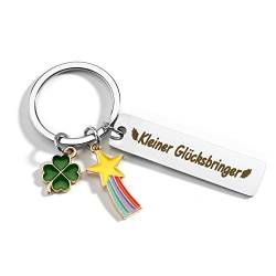 Hightopup Schlüsselanhänger Glücksbringer Beste Freundin Geschenke Geburtstagsgeschenk Geschenkideen für Weihnachten Neuesjahr Schlüsselanhänger Viel Glück Kleeblatt Schlüsselanhänger von Hightopup