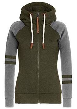 Hiistandd Damen Langarm Sweatshirt Damen Langarm Hoodie Damen Kapuzenpullover Sport Casual Farbblock Herbst Winter Warm Hoodies (Green, Medium) von Hiistandd