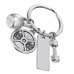 Fitness Keychain Zink Legierung Kettlebell Workout Keychain Sports Hantel Langhantel Keyring Keyrings und Schlüsselanhänger von Hilai