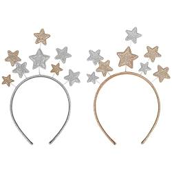 2 Stück Weihnachtsstern-Stirnband,Weihnachts-Haarreif,Niedliches Stern-Haarband,weihnachten haarband Weihnachts-Haar-Accessoires für Weihnachtskostüm-Party-Neujahrs-Dekorations-Geschenke von Hileyu