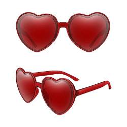 Retro Transparent Randlose Herzbrillen Herz Sonnenbrille Team Bride Harry Styles BrillengläSer Farbe Randlose Sonnenbrille Jga Partybrillen Neuheit Farbige Brillen Neuheit Farbige Brillen (Rot) von Hileyu