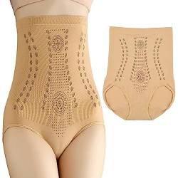 Shapewear für Frauen Tummy Control Knickers Breathable High Waist Support Pants for Women Cozy Slimming Firm Control Underwear (Hautfarbe M) von Hileyu