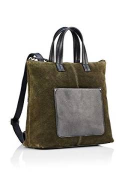 Hill & How Damen Backpack Leder-Rucksack, olivgrün von Hill & How