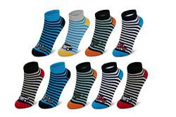 Hilltop 9 Paar Kinder Sneaker Socken, Kurzsocken aus Baumwolle für Jungen & Mädchen, Kindersocken, Size:35/38, Color:Jungen 1 von Hilltop