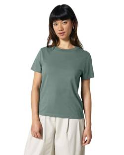 Hilltop Damen T-Shirt, 100% Bio-Baumwolle, Rundhals, Sommer Basic Kurzarm Shirt Elegant, Size:L, Color:Green Bay von Hilltop