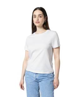 Hilltop Damen T-Shirt, 100% Bio-Baumwolle, Rundhals, Sommer Basic Kurzarm Shirt Elegant, Size:M, Color:White von Hilltop