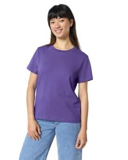 Hilltop Damen T-Shirt, 100% Bio-Baumwolle, Rundhals, Sommer Basic Kurzarm Shirt Elegant, Size:S, Color:Purple Love von Hilltop
