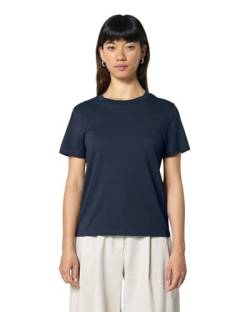 Hilltop Damen T-Shirt, 100% Bio-Baumwolle, Rundhals, Sommer Basic Kurzarm Shirt Elegant, Size:XL, Color:French Navy von Hilltop