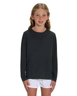 Hilltop Hochwertiges Kinder Langarmshirt, 100% Baumwolle für Mädchen und Jungen. Eignet Sich hervorragend zum Bedrucken. (z.B.: mit Transfer-Folien/Textilfolien), Size:98/104, Color:Black von Hilltop