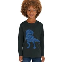 Hilltop Print-Shirt Kinder Langarmshirt aus Biobaumwolle mit Dinosaurier Glitzer Motiv von Hilltop