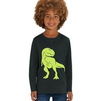 Hilltop Print-Shirt Kinder Langarmshirt aus Biobaumwolle mit Dinosaurier Glitzer Motiv von Hilltop