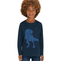 Hilltop Print-Shirt Kinder Langarmshirt aus Biobaumwolle mit Dinosaurier Glitzer Motiv von Hilltop