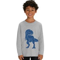 Hilltop Print-Shirt Kinder Langarmshirt aus Biobaumwolle mit Dinosaurier Glitzer Motiv von Hilltop