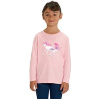 Hilltop Print-Shirt Kinder Mädchen Langarm T-Shirt aus Bio Baumwolle mit Einhorn Motiv von Hilltop