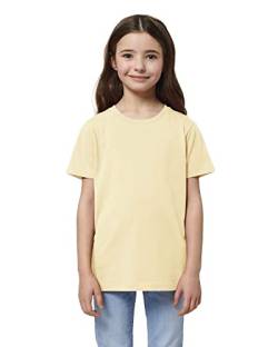 Hochwertiges Kinder T-Shirt aus 100% Bio-Baumwolle für Mädchen und Jungen. Eignet Sich hervorragend zum Bedrucken. (z.B.: mit Transfer-Folien/Textilfolien), Size:110/116, Color:Butter von Hilltop