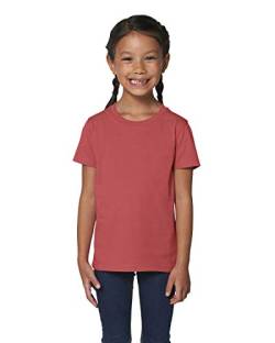 Hochwertiges Kinder T-Shirt aus 100% Bio-Baumwolle für Mädchen und Jungen. Eignet Sich hervorragend zum Bedrucken. (z.B.: mit Transfer-Folien/Textilfolien), Size:110/116, Color:Carmine Red von Hilltop