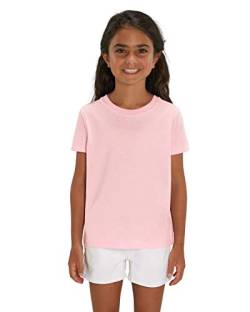 Hochwertiges Kinder T-Shirt aus 100% Bio-Baumwolle für Mädchen und Jungen. Eignet Sich hervorragend zum Bedrucken. (z.B.: mit Transfer-Folien/Textilfolien), Size:110/116, Color:Cotton Pink von Hilltop