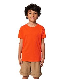 Hochwertiges Kinder T-Shirt aus 100% Bio-Baumwolle für Mädchen und Jungen. Eignet Sich hervorragend zum Bedrucken. (z.B.: mit Transfer-Folien/Textilfolien), Size:110/116, Color:Tangerine von Hilltop