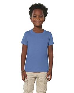 Hochwertiges Kinder T-Shirt aus 100% Bio-Baumwolle für Mädchen und Jungen. Eignet Sich hervorragend zum Bedrucken. (z.B.: mit Transfer-Folien/Textilfolien), Size:122/128, Color:Bright Blue von Hilltop