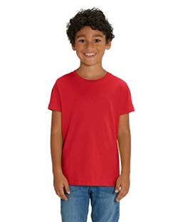 Hochwertiges Kinder T-Shirt aus 100% Bio-Baumwolle für Mädchen und Jungen. Eignet Sich hervorragend zum Bedrucken. (z.B.: mit Transfer-Folien/Textilfolien), Size:152/164, Color:Red Rot von Hilltop