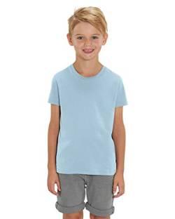 Hochwertiges Kinder T-Shirt aus 100% Bio-Baumwolle für Mädchen und Jungen. Eignet Sich hervorragend zum Bedrucken. (z.B.: mit Transfer-Folien/Textilfolien), Size:152/164, Color:Sky Blue von Hilltop