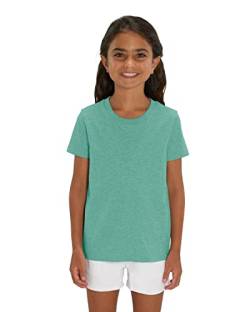 Hochwertiges Kinder T-Shirt aus 100% Bio-Baumwolle für Mädchen und Jungen. Eignet Sich hervorragend zum Bedrucken. (z.B.: mit Transfer-Folien/Textilfolien), Size:98/104, Color:Heather Green von Hilltop