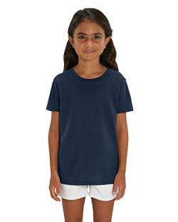 Hochwertiges Kinder T-Shirt aus 100% Bio-Baumwolle für Mädchen und Jungen. Eignet sich hervorragend zum bedrucken. (z.B.: mit Transfer-folien/Textilfolien), Size:110/116, Color:French Navy von Hilltop