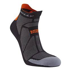 Hilly Unisex Marathon Fresh-Socklet-Min Cushioning Laufsocke, schwarz/orange, L von Hilly