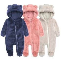 Hilmocho Baby Strampler mit Kapuze Winter Warm Kleinkind Fleece Overall Schneeanzug Onesies Outwear Outfits für 0-12 Monate von Hilmocho