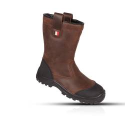 Noverge S3 SRC Herren Himalaya wasserdichte Arbeitsstiefel aus Leder mit Composite Zehenschutzkappe Rutschfestigkeit Sicherheitsstiefel, braun, 38 EU von Himalayan