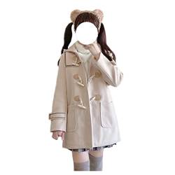 Himifashion Wintermantel für Teenager, japanische dicke, warme Wolle, Outwear mit Kapuze, beige, 38 von Himifashion