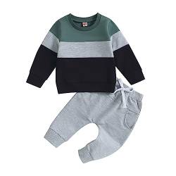 Himllauen Baby Jungen Kleidung Sweatshirt + Hose Kleinkind Outfits Zweiteiler Babykleidung Neugeborene Set (C Grau, 2-3 Years) von Himllauen