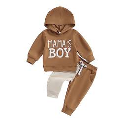 Himllauen Baby Jungen Mädchen Kleidung Hoodie + Hose Zweiteiler Babykleidung Neugeborene Set 0-3 Jahre Kleinkind Outfit (A1 Khaki, 18-24 Months) von Himllauen