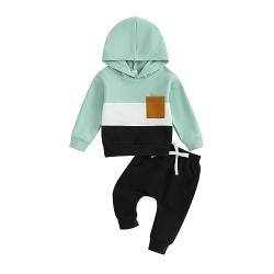 Himllauen Baby Jungen Mädchen Kleidung Hoodie + Hose Zweiteiler Babykleidung Neugeborene Set 0-3 Jahre Kleinkind Outfit (K Hellgrün, 18-24 Months) von Himllauen