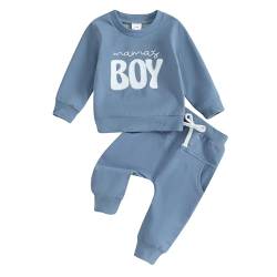 Himllauen Baby Jungen Zweiteiler Outfit Langarm Sweatshirt + Hose 2tlg Set Baby Kleidung 0-3 Jahre Kinder Outfit für Baby-Jungen (B Blau, 0-6 Months) von Himllauen